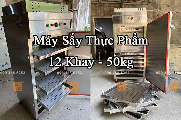 Tủ Sấy Thực Phẩm 50kg, Máy Sấy Dược Liệu 12 Khay